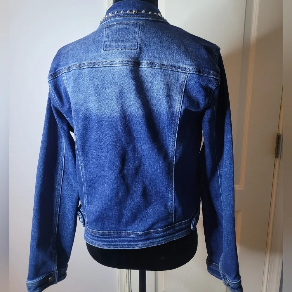 NINA ROSSI Studded Blue Denim‎ Jacket. Sz M. NWT